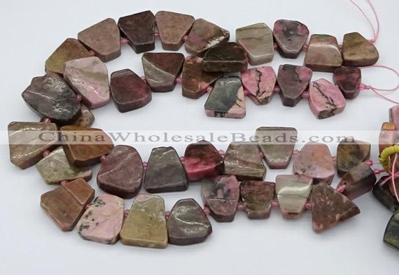 CTD3507 Top drilled 15*20mm - 25*30mm freeform rhodochrosite beads