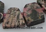 CTD3508 Top drilled 15*20mm - 25*30mm freeform rhodonite beads