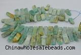 CTD3517 Top drilled 10*20mm - 12*40mm sticks amazonite beads