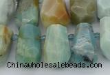 CTD3528 Top drilled 10*15mm - 15*25mm faceted nuggets amazonite beads