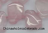 CTD3533 Top drilled 15*20mm - 25*30mm freeform rose quartz beads