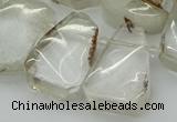 CTD3534 Top drilled 15*20mm - 25*30mm freeform green phantom quartz beads