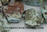 CTD3539 Top drilled 15*20mm - 25*30mm freeform larimar beads