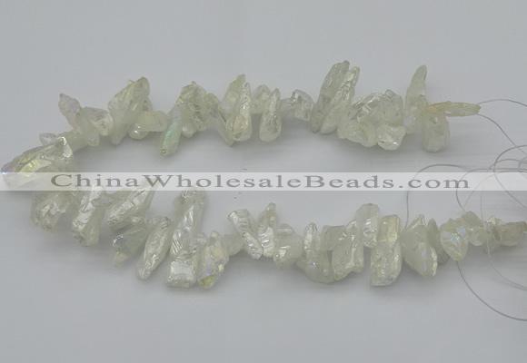 CTD3553 Top drilled 10*20mm - 12*30mm sticks plated quartz beads