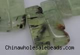 CTD357 Top drilled 10*25mm - 10*50mm wand green rutilated quartz beads