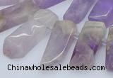 CTD3587 Top drilled 10*20mm - 12*40mm sticks lavender amethyst beads