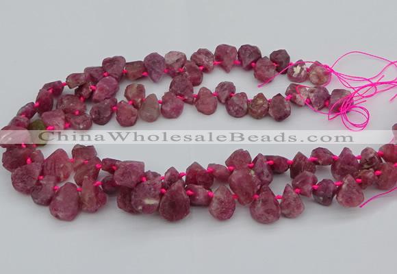 CTD3626 Top drilled 10*15mm - 15*20mm freeform pink tourmaline beads