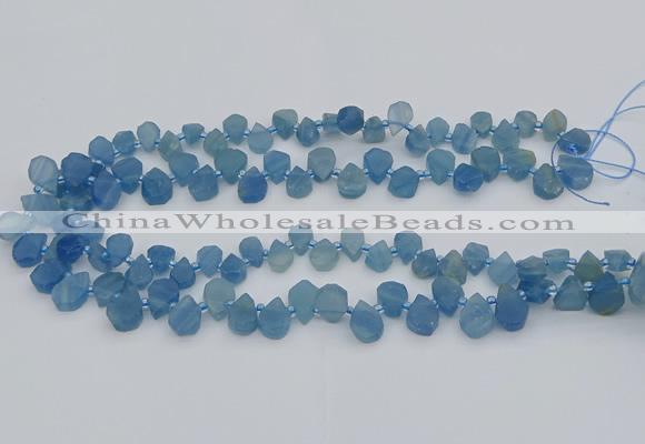 CTD3628 Top drilled 8*10mm - 10*14mm flat teardrop aquamarine beads