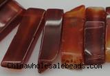 CTD363 Top drilled 10*28mm - 10*55mm wand red agate beads