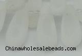 CTD3645 Top drilled 10*20mm - 15*45mm freeform matte white crystal beads