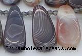 CTD3647 Top drilled 10*20mm - 15*45mm freeform matte botswana agate beads