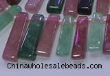 CTD3691 Top drilled 6*16mm - 8*40mm sticks mixed strawberry quartz beads