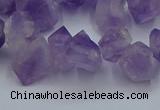 CTD3705 Top drilled 5*8mm - 15*20mm faceted nuggets amethyst beads