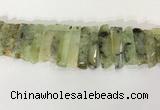 CTD3725 Top drilled 8*20mm - 10*50mm sticks green rutilated quartz  beads