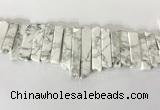 CTD3734 Top drilled 8*20mm - 10*50mm sticks white howlite beads