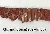 CTD3737 Top drilled 8*20mm - 10*50mm sticks red jasper beads