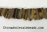 CTD3738 Top drilled 8*20mm - 10*50mm sticks yellow tiger eye beads