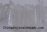 CTD375 Top drilled 6*25mm - 8*35mm sticks white crystal beads