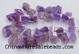 CTD3751 Top drilled 15*20mm - 25*30mm faceted nuggets amethyst beads