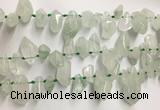 CTD3753 Top drilled 6*12mm - 13*18mm nuggets green quartz beads