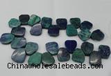 CTD378 Top drilled 18*25mm - 22*30mm freeform chrysocolla beads