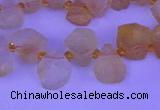 CTD3852 Top drilled 12*13mm - 13*15mm freeform citrine beads