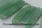 CTD386 Top drilled 10*20mm - 12*50mm wand green aventurine beads