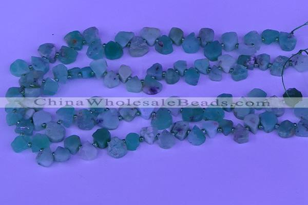 CTD3874 Top drilled 8*10mm - 12*14mm freeform Australia chrysoprase beads