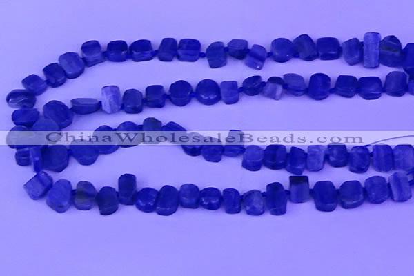 CTD3885 Top drilled 8*10mm - 10*14mm freeform blue kyanite beads