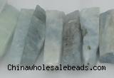 CTD394 Top drilled 8*18mm - 10*50mm wand aquamarine beads