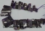 CTD406 Top drilled 10*25mm - 15*50mm sticks amethyst beads