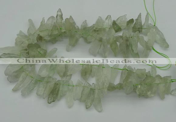 CTD412 Top drilled 8*25mm - 12*40mm nuggets green quartz beads