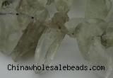 CTD415 Top drilled 8*25mm - 12*40mm nuggets green quartz beads