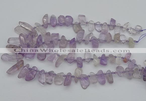 CTD478 Top drilled 10*15mm - 15*35mm freeform amethyst beads