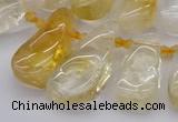 CTD482 Top drilled 10*22mm - 15*45mm freeform citrine beads