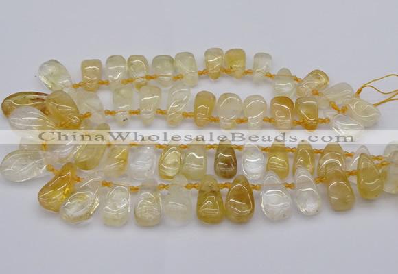 CTD482 Top drilled 10*22mm - 15*45mm freeform citrine beads