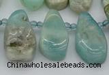 CTD489 Top drilled 10*22mm - 15*45mm freeform amazonite beads