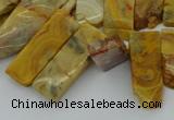 CTD499 Top drilled 10*25mm - 10*45mm sticks yellow crazy lace agate beads