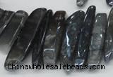 CTD530 Top drilled 10*25mm - 10*60mm wand plated agate beads