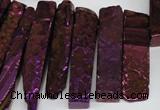 CTD535 Top drilled 10*30mm - 10*65mm wand plated agate beads