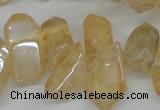 CTD541 Top drilled 12*20mm - 14*35mm nuggets plated quartz beads