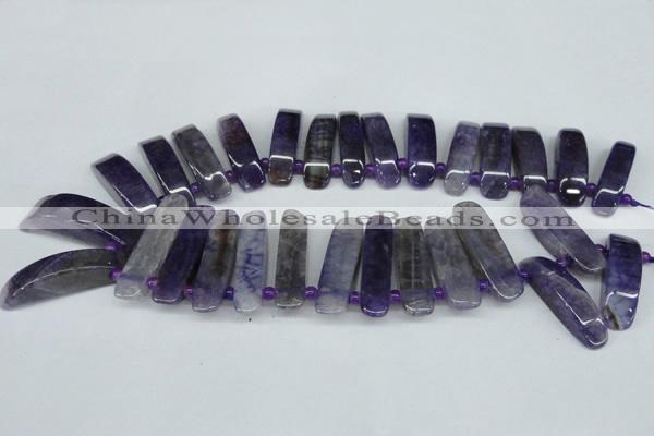 CTD596 Top drilled 10*30mm - 12*45mm wand agate gemstone beads