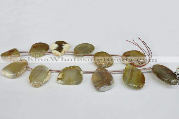 CTD610 Top drilled 25*35mm - 30*40mm freeform agate gemstone beads