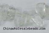 CTD624 Top drilled 8*15mm - 10*25mm faceted nuggets white crystal beads