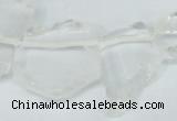 CTD628 Top drilled 15*20mm - 30*40mm freeform white crystal beads