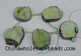 CTD772 30*35mm - 35*45mm freeform agate beads with brass setting