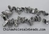 CTD781 Top drilled 8*18mm - 15*35mm nuggets plated quartz beads