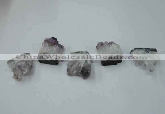 CTD798 Top drilled 20*30mm - 25*35mm freeform amethyst beads