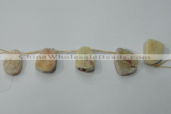 CTD801 Top drilled 20*30mm - 25*35mm freeform agate beads