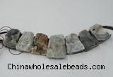 CTD822 Top drilled 20*30mm - 35*45mm trapezoid agate beads